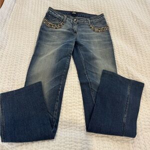 Women's Boot Cut Jeans with Embellished Pockets